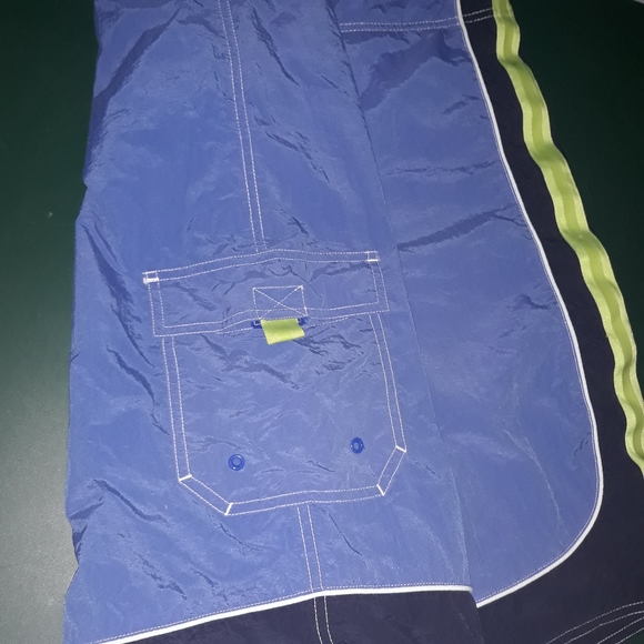 Greendog men's swimsuit blue neon size Large bathing suit trunks board shorts - Picture 6 of 12